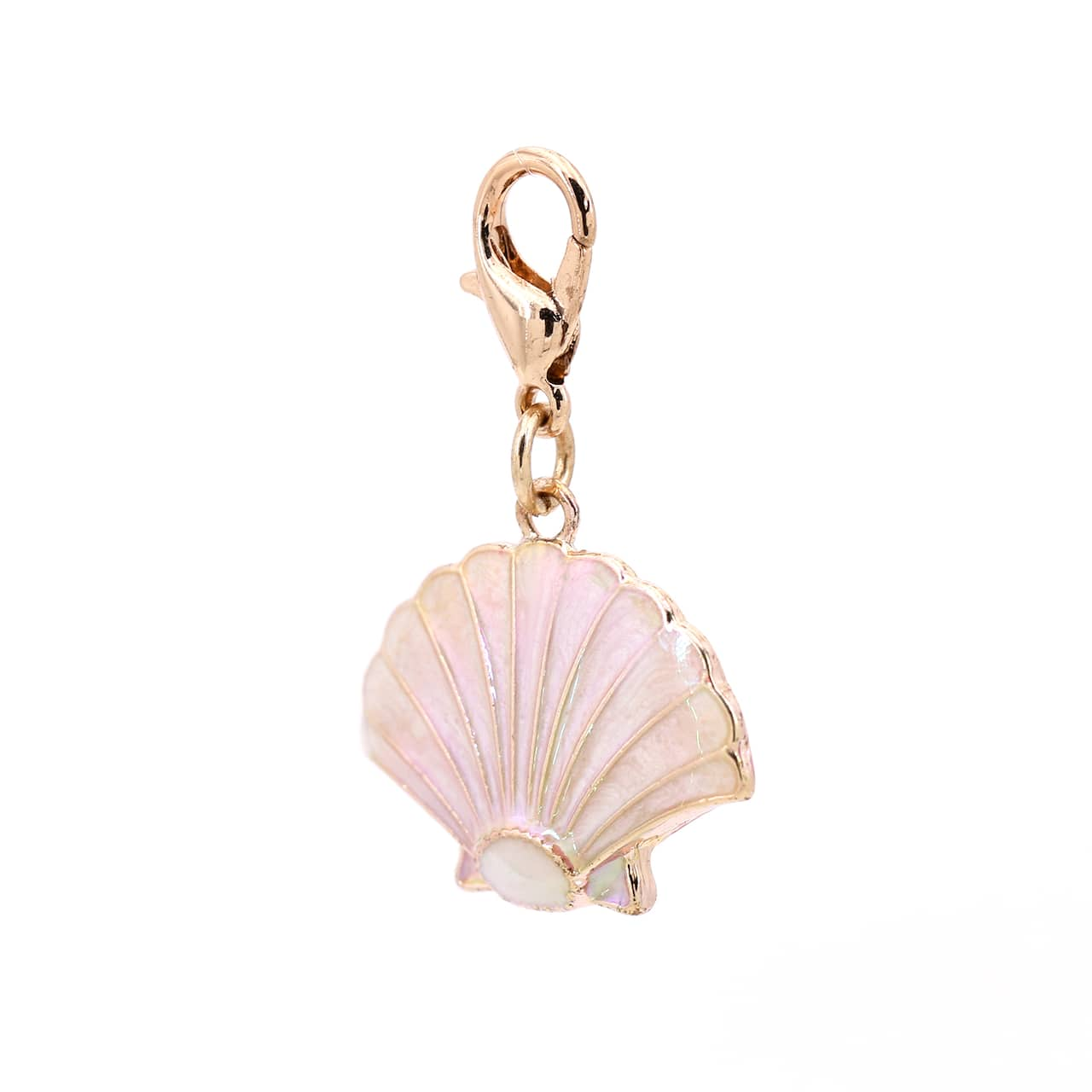 Charmalong&#x2122; White &#x26; Gold Shell Charm by Bead Landing&#x2122;